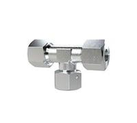 Raccord en T réglable - Cône d'étanchéité rotatif à 360° - M30 x 2,0 i - Diamètre extérieur du tube : 20 mm - PN max. 400 bars, acier galvanisé.