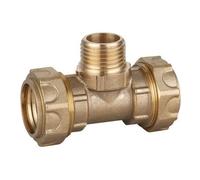 Raccord en Té Laiton SOMATHERM pour PE Ø 25 - Filetage 3/4""