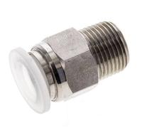 raccord enfichable 12mm x R3/8'' avec filetage mâle Acier inoxydable/PA EPDM/PTFE