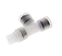 Raccord enfichable en T à angle droit 10mm x R1/4'' avec filetage mâle Laiton/PA 66 NBR orientable