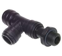 raccord enfichable en T à angle droit 18mm x G1/2'' avec filetage mâle POM NBR FDA Rotatif