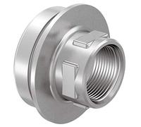 Raccord femelle Rp2"FT-RS2 avec douille de pression, butée, code couleur et témoin de sécurité pour ACS et chauffage, laiton nickelé, gris (référence 1029135)