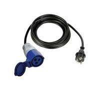 Perel Câble Adaptateur, H07RN-F 3G1.5, 3 m, 16 A/230 V, 3680 W, Type E/F vers CEE, Usage intérieur et extérieur, Caoutchouc, Noir