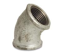 Raccord fileté en fonte malléable coudé 45° 1 1/4" filetage intérieur x 1 1/4" filetage intérieur