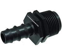 Raccord fileté mâle 16 mm x 3/4"" pour irrigation goutte à goutte, noir