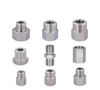 Raccord fileté mâle femelle en acier inoxydable M14 * 1.5 M20 304, adaptateur à coupleur rapide, Conversion de manomètre 1/4 1/2, Joint en cuivre(M14X1.5 To 1I2)