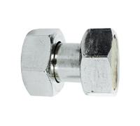 Raccord fou 2 pièces écrou prisonnier15/21 chromé - - D09502C