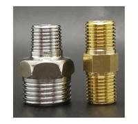 Raccord hexagonal en laiton pour raccord de mamelon adaptateur rapide 0,3 cm 1/4" mâle vers filetage mâle pour eau, huile, gaz, plaque de connexion avec nickel (DN8 BSP)