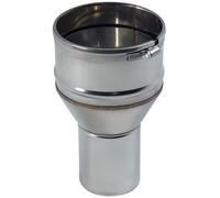 Raccord inox tuyau poêle Ø80mm vers tube flexible Ø125mm - TEN
