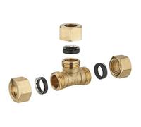 Raccord joint mixte - NT NOYON & THIEBAULT - Té Egal Ø12 - Laiton - Étanchéité par joint caoutchouc - À visser