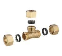 Raccord joint mixte - NT NOYON & THIEBAULT - Té Egal Ø14 - Laiton - Étanchéité par joint caoutchouc - À visser