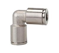 Raccord L en métal pour tuyau extérieur Ø 12 mm, pression de travail max. 16 bars, tampon de fonctionnement. -20 °C à 150 °C, MS vern.