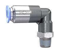 Raccord L "Serie" bleu autobloquant, R 1/8 a., pour tuyau extérieur Ø 6 mm Charge maximale : 10 bars, plastique/MS vern.