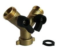 Raccord laiton 20/27 en Y avec vannes SOMATHERM FOR YOU - Dérivation 2 voies écrou tournant