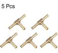 Raccord Laiton 6mm Cannelé 3 Voies Connecteur T Adaptateur pour Tuyau Huile Air Eau 5pcs