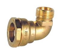 Dipra 466254 Raccord Laiton pour Tuyau Polyéthylène, Coude Mâle, Diamètre 25 mm, M20/27 (3/4")