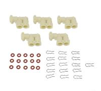 Raccord Machine Café Plastique Acier 35pcs | 35 totales, 5 connecteurs, 15 joints, 15 colliers, compatibilité large marques
