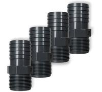 Raccord mâle cannelé PVC Ø40 mm pour tuyau flexible - PN10, 60 °C, résistant aux produits chimiques - Lot de 4