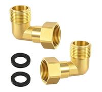 Raccord Mobile en Laiton, 2 Pièces Coudé 90° 3/4 » FF/FF Raccord en Laiton, DN20 90 Degrés Coudé pour Installations D'eau et Systèmes de Chauffage Central