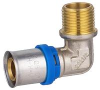 Raccord Multicouche à Sertir Multi profils TH-H-U coude diamètre Ø20 mm - à visser mâle 15x21 (1/2) - Norme NF 545 pour réseau d'eau potable et chauffage NOYON & THIEBAULT