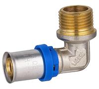 Raccord Multicouche à Sertir Multi profils TH-H-U coude diamètre Ø16 mm - à visser mâle 15x21 (1/2) - Norme NF 545 pour réseau d'eau potable et chauffage NOYON & THIEBAULT