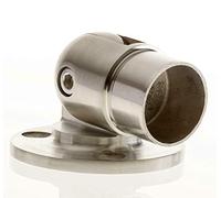 Raccord mural en acier inoxydable 42,4 mm avec articulation - Angle réglable - Raccord de tuyau d'ancrage au sol