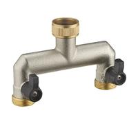 Raccord Nez de Robinet d'Arrosage Automatique en Laiton Double Sortie Droite AROZ