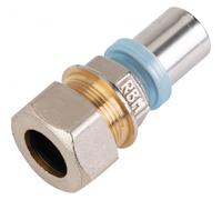 Raccord passerelle à sertir pour tube multicouche diamètre 20 et tuyau PER diamètre 20 RBM