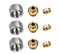 Raccord Per à Compression: 3 Pièces 16x2mm 3/4" Eurocône, Raccords de Serrage pour Tube Chauffant et Plancher Chauffant, Convient pour Eau Chaude et Froide