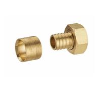 Raccord droit à glissement pour tube PER NOYON & THIEBAULT - Ø 16 mm à visser femelle écrou libre F1/2' (15x21) Bague en laiton - 3185-1516L1