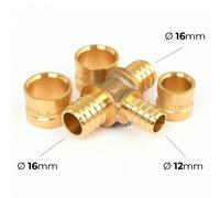 Raccord PER à glissement - Té réduit - Diamètre tubes 16-12-16 mm BOUTTÉ