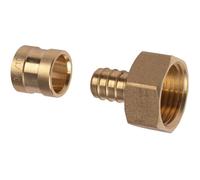 Raccord PER droit à glissement avec écrou à portée plate - F 1/2' - diamètre 20 mm - PB tub