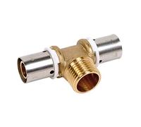 Raccord PER en T à sertir M 1/2" Ø 16 mm PB tub