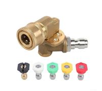 Raccord pivotant avec cinq buses de pulvérisation dont 0 15 25 40 degrés et savon pour nettoyeur haute pression 4500 PSI et raccord 6,35 mm