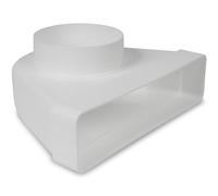 Raccord plat rectangulaire 90° - 220 x 55 mm vers diamètre 100 mm pour raccordement de tuyau rond - climatisation, ventilation, chauffage, refroidissement