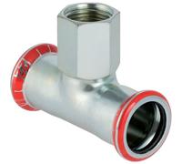 Raccord Plomberie Geberit Mapress en T en acier carbone avec filetage femelle d22-Rp3/4-22 21308