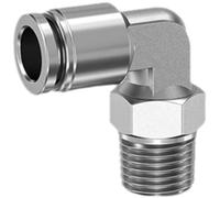Raccord pneumatique 1/8", 1/4" 1/2" en acier inoxydable V2A, angle 90°, raccord 6 mm, 8 mm, 10 mm, 12 mm, acier 304 (1/2" - 12 mm)