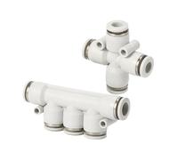 Raccord pneumatique blanc PZA PK à quatre ou cinq voies, accessoires de raccord rapide for tuyau d'air(PK,Use 6mm hose)