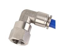 Raccord pneumatique coudé femelle/mâle NPT 1/8", 1/4", 3/8", 1/2", 3/4", en acier inoxydable 304, à insertion rapide(PLF BSPP,14-02 (14MM-1L4)_1 PC)