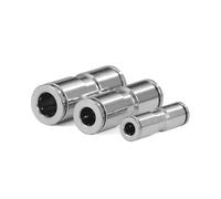 Raccord pneumatique droit en acier inoxydable 304, 1/4", 3/8", 1/2", for trachée rapide, 4, 6, 8, 10, 13, 14, 16 mm(PU16)