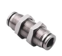 Raccord pneumatique en acier inoxydable PM 304, raccord rapide métal, 4 6 8 10 12 14 16mm, connecteur de tuyau d'air enfichable, pièces(PM-10,200 pcs)