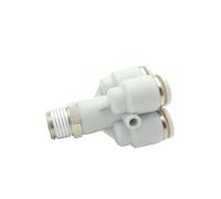 Raccord pneumatique en plastique à 5 voies de type Y, basse pression 1,0 Mpa, for automatisation en PU et nylon, 10 pièces/lot(PXT4-02 4mm 1-4,R Thread)