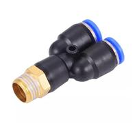 Raccord pneumatique en T coudé en laiton, 1 pièce, for tubes BSPT 1/8"-1/2" et 4-16 mm - Connecteur de vide à gaz(10-04 Px)