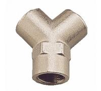 Raccord pneumatique en Y - double filetage femelle 1/4"G et 1/4"G - 15 bar - Y14 PRÉVOST
