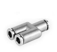Raccord pneumatique en Y for tube PY PW 3 voies 4 6 8 10 12 16 mm OD 1/4" 3/8" en acier inoxydable 304, 1 pièce(12-10-10mm)