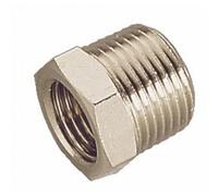 Raccord pneumatique filetage mâle 1/2"G femelle 1/4"G - laiton nickelé - 15 bars - A4 1214 PRÉVOST