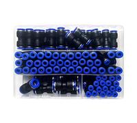 Raccord pneumatique Kit de raccord rapide pneumatique en PU, 23/60 pièces/boîte, 4/6/8/10/12/14mm, tube d'air droit(C kit (100pcs),5 B0x)