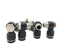 Raccord pneumatique mâle en plastique, 10 pièces/lot, PH M5 1/8 1/4 3/8 1/2, for tubes PU PA12, pièces d'automatisation(PH6 M5 6mm M5,R Thread)