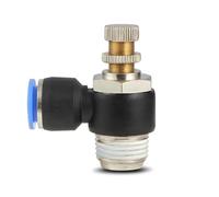 Raccord pneumatique rapide type SL 4, 6, 8, 10, 12 mm, M5 1/8, 1/4, 3/8, 1/2 pouce, vannes de régulation de vitesse d'air, papillon des gaz, 5 pièces(SL6-M5)