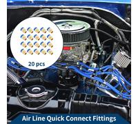 Raccord Pneumatique š€ Connexion Rapide 3/8" Filetage Male Connecteur Rapide De Ligne D'Air Plastique MšŠtal 1/4" Bspt 20 Piššces Bleu Ton Or